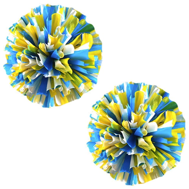 Lot de 2 Pompons de Cheerleading avec Poignée de Bâton pour Esprit d'Équipe Sports Danse Cheering Enfants Adultes