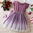 thumbnail image 4 of XDZJLR Robes pour Filles Manches Volantes Imprimés Nœud en Maille, 4 of 7