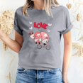 thumbnail image 1 of Pisexur T-shirt de la Saint-Valentin pour Femmes, Imprimé Amour, Manches Courtes, Col Rond, 1 of 5