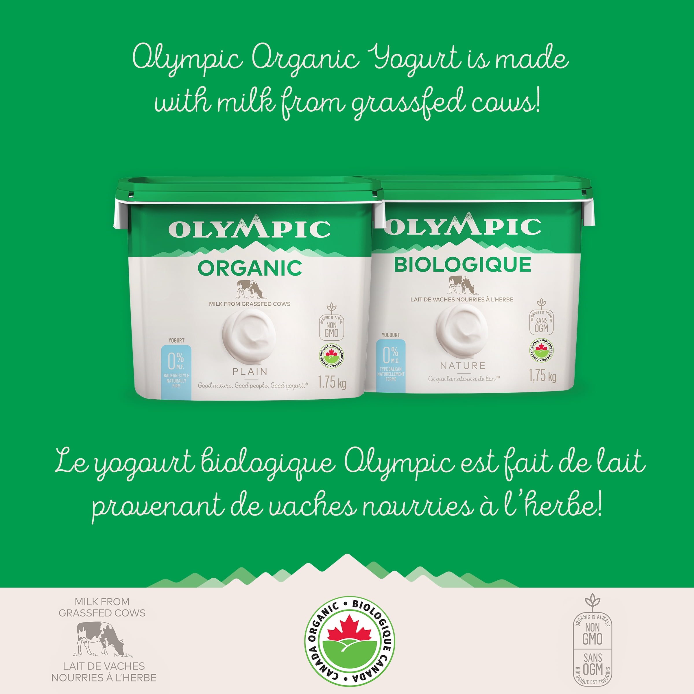 Olympic Yogourt Biologique Nature 0 %, 1.75kg