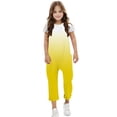 thumbnail image 4 of Sleeveless Casual Jumpsuit for Girls, Soft Polyester-Spandex Blend, Pockets, Long Pants, Gradient Design,西瓜 Red, Size 160, 4 of 6