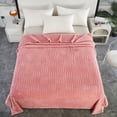 thumbnail image 1 of Fleece Throw Blanket - Breathable Fuzzy Polyester, Sofa Couch Bed Decor, All Seasons Use, Machine Washable, Pink, JKODE, 1 of 8
