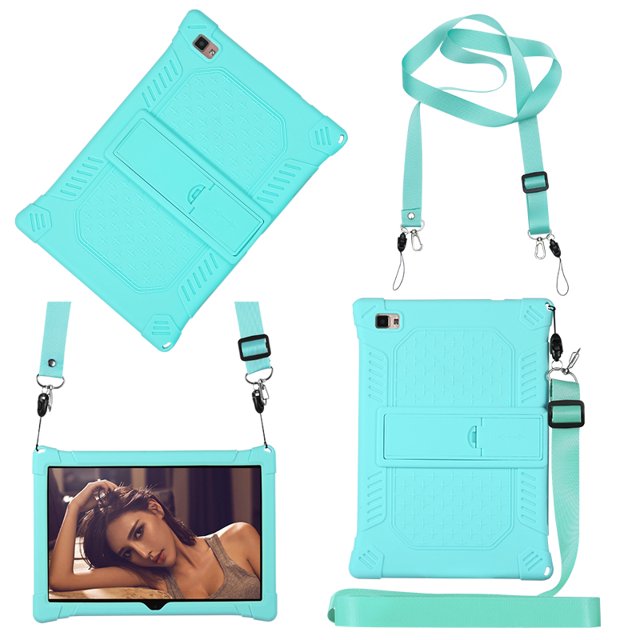 Protection Case pour Teclast P30S P20HD 10.1"Couvercle en Silicone PC Case pour Teclast M40S M40Pro P20 M40plus Vert Clair Corde M40 M40Pro