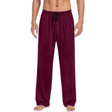 Plebaso Men's Lounge Pants Elastic Waist Drawstring Pajama Pants Mens Comfy Sleep Bottoms with Pockets