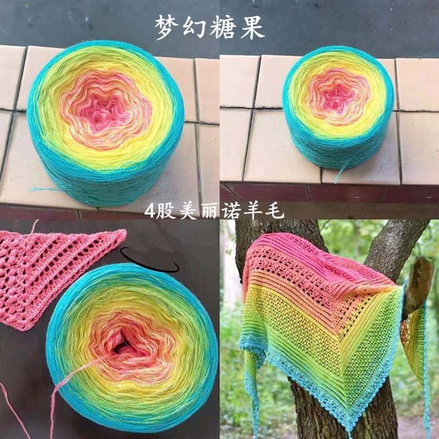 4 Parts de Fil de Laine Mélangée Confortable Fil à Coudre Écharpes Chapeau Fil à Crochet Fils à Crochet