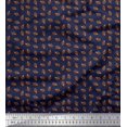 thumbnail image 1 of Soimoi Rayon Crepe Fabric French Horn Musical Instrument Print Fabric by The Yard 46 Inch Wide, 1 of 3