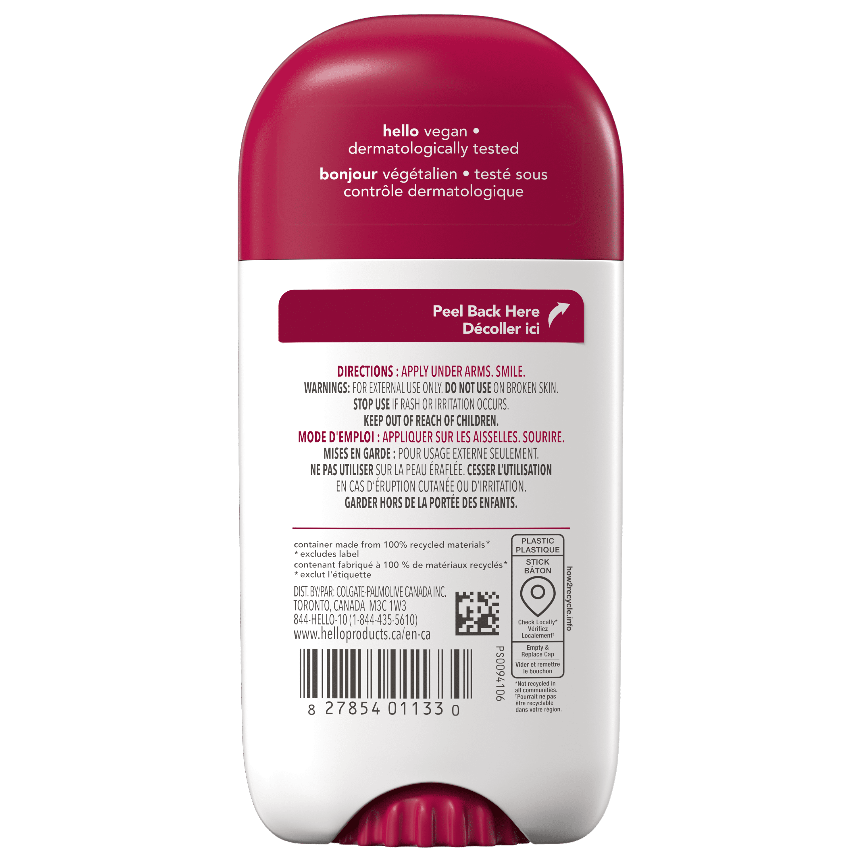 déodorant sans aluminium hello Licorne, beurre de karité, végétalien, bâton déodorant de 73 g