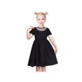 thumbnail image 2 of Robe Fille Chemise Noire Col Filet Perlé Courte Formelle Élégante 6 Ans, 2 of 7