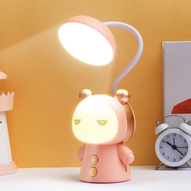 Matoen12 Lampe de Table pour Enfants à Intensité Réglable Rechargeable, Lampe de Chevet de Nuit pour Enfant, Exclusive, Mignonne, Respectueuse des Yeux, Lampe de Lecture Portable à DEL Rabbit, Veilleuse, 1 Paquet, Rose
