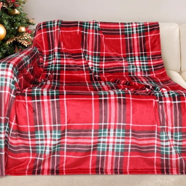 Gogreen Cozy Blanket Printed Blanket Throw Red Gingham Blanket - 300 GSM Fleece Blanket Throw Size Blanket for Home Decoration - Ultra Soft Blanket Microfiber Throw Blanket (Throw - 50 x 60 )