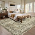 thumbnail image 2 of HOMERRY Washable 5' x 7' Modern Area Rug for Living Room Vintage Floral Print Indoor Washable Neutral Carpet, Brown, 2 of 5