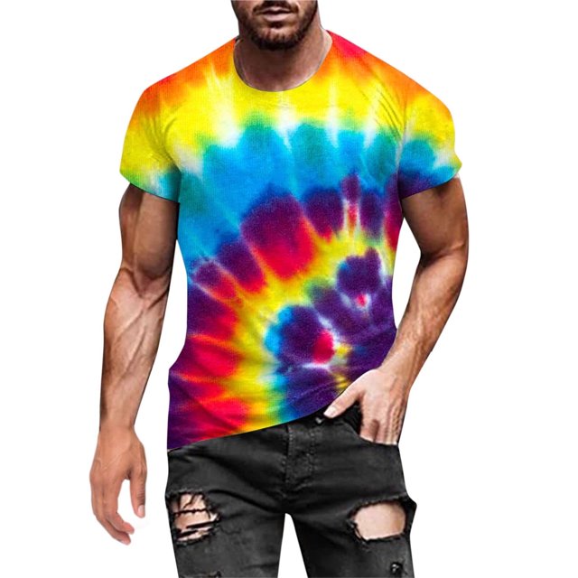 Shirts for Men Men's Fashion Summer Neckline T-shirt Printing Pattern Short Sleeve Long Sleeve Tee Shirts for Men Sweat Shirts Men Shirts for Men Multicolor S