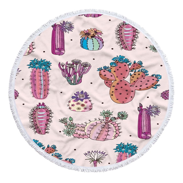 Yhmxh Serviette de Plage, Serviettes de Bain, Serviette de Plage Ronde en Microfibre Imprimée Super Légère Serviette de Bain Colorée Anti-Sable Couverture de Plage Tapis de Plage Serviette Multi-Usage pour Voyage Piscine
