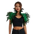 thumbnail image 1 of Fortune Cape Gothique à Plumes pour Femmes Halloween Cosplay Fête Châle à Lacets Boléro, 1 of 8