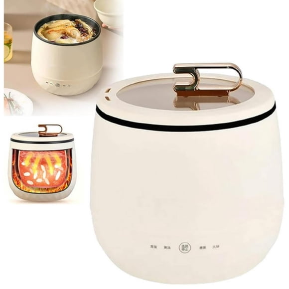HAOAN Liquidation Cuiseur à Riz Intelligent Mini Cuiseur à Riz Électrique Multifonction 6 en 1 Casserole en Céramique Antiadhésive avec Couvercle Mini Marmite Électrique Mini Cuiseur à Riz Cuiseur à Riz Mini Portable