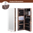 thumbnail image 3 of Costway LED Mirror Jewelry Cabinet Wall/Door Mounted  47" Armoire 3 Color Coffee, 3 of 9