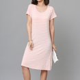 thumbnail image 4 of TSADFHJI Ensemble de Pyjamas de Noël pour Femmes en Flanelle Femmes Été Design à Rayures Couleurs Robe de Pyjama pour Femmes Été Manches Courtes Nuisette avec Coussinet de Poitrine Robes de Nuit TG, 4 of 9