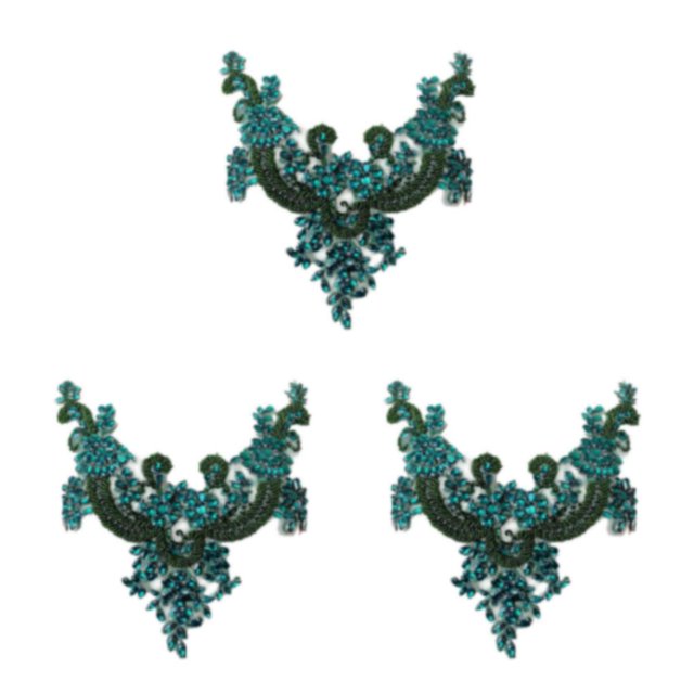 maskred Beautiful And Easy To Rhinestones Applique Sew On Beads Trim Patches Versatile Beautiful And Elegant white 3Set
