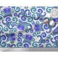 thumbnail image 3 of Soimoi Brown Modal Satin Fabric Leaves & Floral Check Printed Craft Fabric by the Yard 42 Inch Wide, 3 of 3