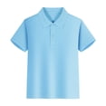 thumbnail image 1 of Sunnyoo Chemise pour Petits Garçons Unie à Manches Courtes, Polo Boutonné, 1 of 3