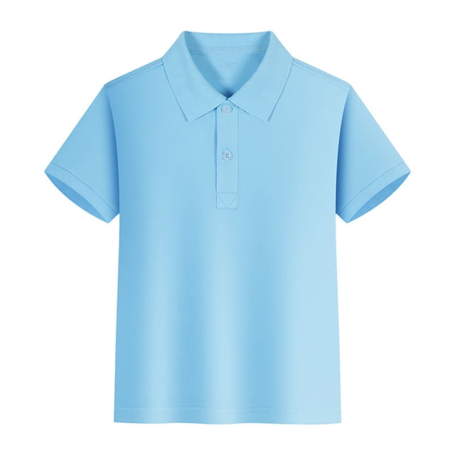 Sunnyoo Chemise pour Petits Garçons Unie à Manches Courtes, Polo Boutonné