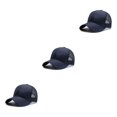 thumbnail image 3 of Baohd Mâle 3D Broderie Snap-back Chapeau à la Mode Réglable Sangle Protection Solaire Respirante Confortable Bleu Marine 3Set, 3 of 6
