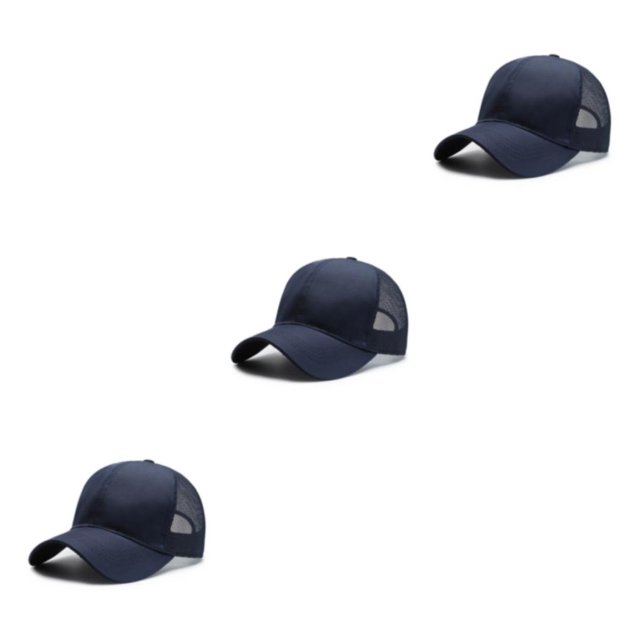 VONKY Adjustable Summer Thin Baseball Cap Breathable Comfortable Sporty Style Sun Protection Fashionable navy blue 3Set