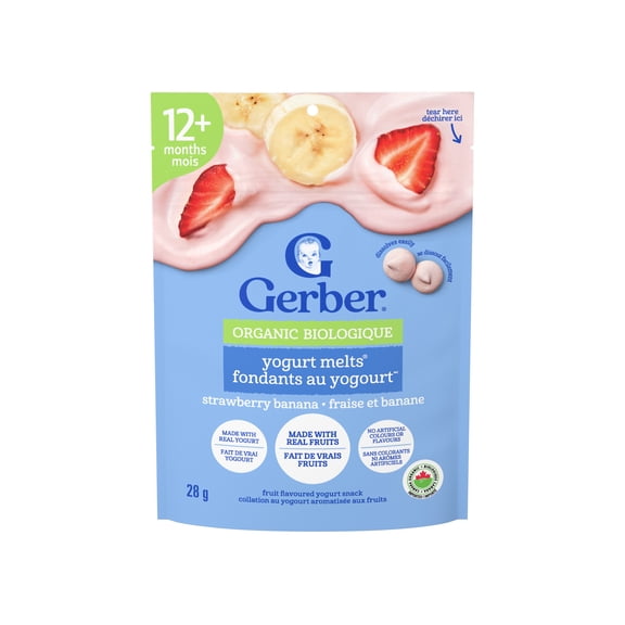 GERBER Fondants Au Yogourt Biologique Fraise Et Banane