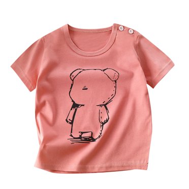 VOAVEKE T-Shirts pour Garçons, Chandails pour Tout-Petits, T-Shirts Graphiques à Manches Courtes à Imprimé Dinosaure pour Bébés et Tout-Petits Garçons Rose 18-24 Mois