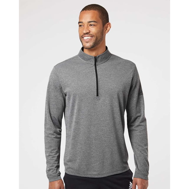 Adidas Mens Lightweight Quarter-Zip Pullover, XS, Black Heather