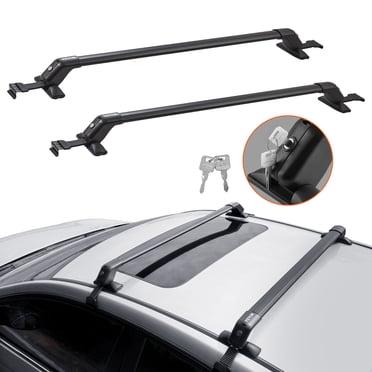 VEVOR Barres Transversales Universelles pour Porte-Toit, Barres Transversales de Porte-Toit en Aluminium de 41,3 Pouces, s'Adaptent au Toit Sans Barre Latérale, Capacité de Charge de 155 Lb, Barres Transversales de Toit Nues Ajustables avec Verrous, pour VUS, Berlines et Fourgonnettes