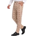 thumbnail image 4 of INSPIRE CHIC Pantalon pour Homme à Carreaux Bal Formel Coupe Régulière Pantalon de Complet 38 Kaki, 4 of 7