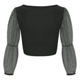 thumbnail image 1 of Blouse à Col Carré pour Femme, Chemise d'Été à Manches Longues Bouffantes et à Volants, Blouse Décontractée, Hauts, 1 of 4