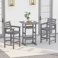 thumbnail image 1 of Costway Ensemble de Bar de Patio 3 Pcs en HDPE Fauteuils avec Table Haute Carrée Repose-Pieds Dossier Gris, 1 of 10