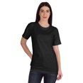 thumbnail image 1 of Inkmeso T-Shirt Basique à Col Rond pour Femmes, Manches Courtes, Coupe Régulière, Long Tee, Haut d'Entraînement, 1 of 8