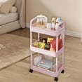 thumbnail image 4 of Kitchen Storage Cart 3-layer Black With Armrests Storage Rack Bathroom Toilet Toiletries Storage Cart, 4 of 7
