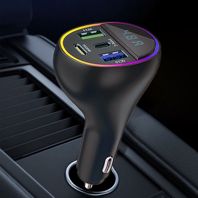 Boovnll Car Accessories for Women, Metal Super Fast Charger Car Charger Multi-Functional Usb Car Charger Fast Charging for All Kinds of Mobile Phones, Car, Car Accessories Interior, Car Accessories