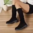thumbnail image 4 of Styesk Bottes pour Femmes Mode Bottes Mi-Mollet pour Femmes Décontractées Bout Rond Bottes Confort Chaussures Décontractées Bottes de Travail pour Femmes, 4 of 9