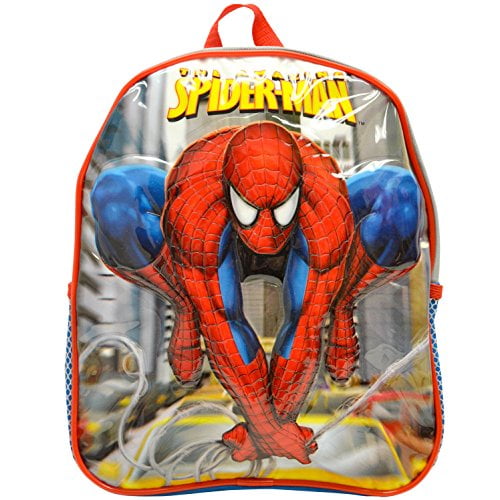 Spiderman Mini 11 inch Multicolor Shoulder School Bag Backpack Rucksack for Kids featuring a bold and vibrant Spiderman graphic on the front. The compact design measures approximately 11 x 9.5 x 3.5 inches, making it ideal for young children. Includes a zippered main compartment for storing school supplies, toys, or snacks. Lightweight and comfortable, perfect for school, trips, or everyday adventures.