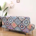 thumbnail image 3 of 2024 Futon Slipcover Armless Sofa Covers Stretch Sofa Bed Slipcover Protector Elastic (Light Gray Animal), 3 of 9