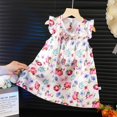 thumbnail image 1 of LOVZFMLL Girls' Summer Sleeveless Printed Round-Neck Embroidery Mesh Princess Bow Skirt, 1 of 3
