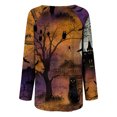 thumbnail image 5 of Costumes d'Halloween pour Femmes 2023 en Liquidation T-Shirt à Col Rond Oversize pour Femmes T T-Shirts à Imprimé d'Halloween T-Shirt à Manches Courtes Blouse Hauts, 5 of 5