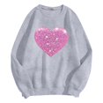 thumbnail image 4 of Mode Femme Décontractée Couleur Unie Ample Manches Longues Imprimé Lettre Col Rond Chandail à Capuchon 2t Fermeture à Glissière Chandail à Capuchon Fille Chandail à Capuchon Deux Pièces Robe Chandail Français Doublée Veste Femme Décontractée Chaude Hauts Femme, 4 of 4