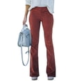 thumbnail image 1 of LUXUR Pantalon Grand pour Femmes Coupe Ample Vacances Pantalon Évasé Rouge Brique 3TG, 1 of 3
