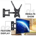 thumbnail image 3 of HEATSHAKING Support Mural Robuste Noir pour Moniteur TV avec Bras Extensible pour la Maison et la Chambre, 3 of 8