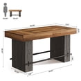 thumbnail image 3 of Fnova 63 Inch Industrial Bar Height Table with Dual Footrests, Counter Height Bar Table for Home Bar Cafe Restaurant, 3 of 15