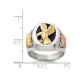 thumbnail image 3 of Mens Flying Eagle Sterling Silver Ring with Black Enamel, 3 of 4