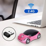 CQCYD Car Shape Wireless Mouse USB 2.4GHz, 1200DPI Optical Cordless Scroll Mice Portable, ABS Computer Accessory, Wireless Mouse for PC Tablet Laptop Office Gift