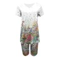 thumbnail image 4 of Ensembles d'Entraînement pour Femmes 2 Pcs Mode Femme Blouse à Col en V T-Shirts à Manches Courtes Shorts Ensemble Décontracté Ensembles 2 Pcs en Liquidation, 4 of 4