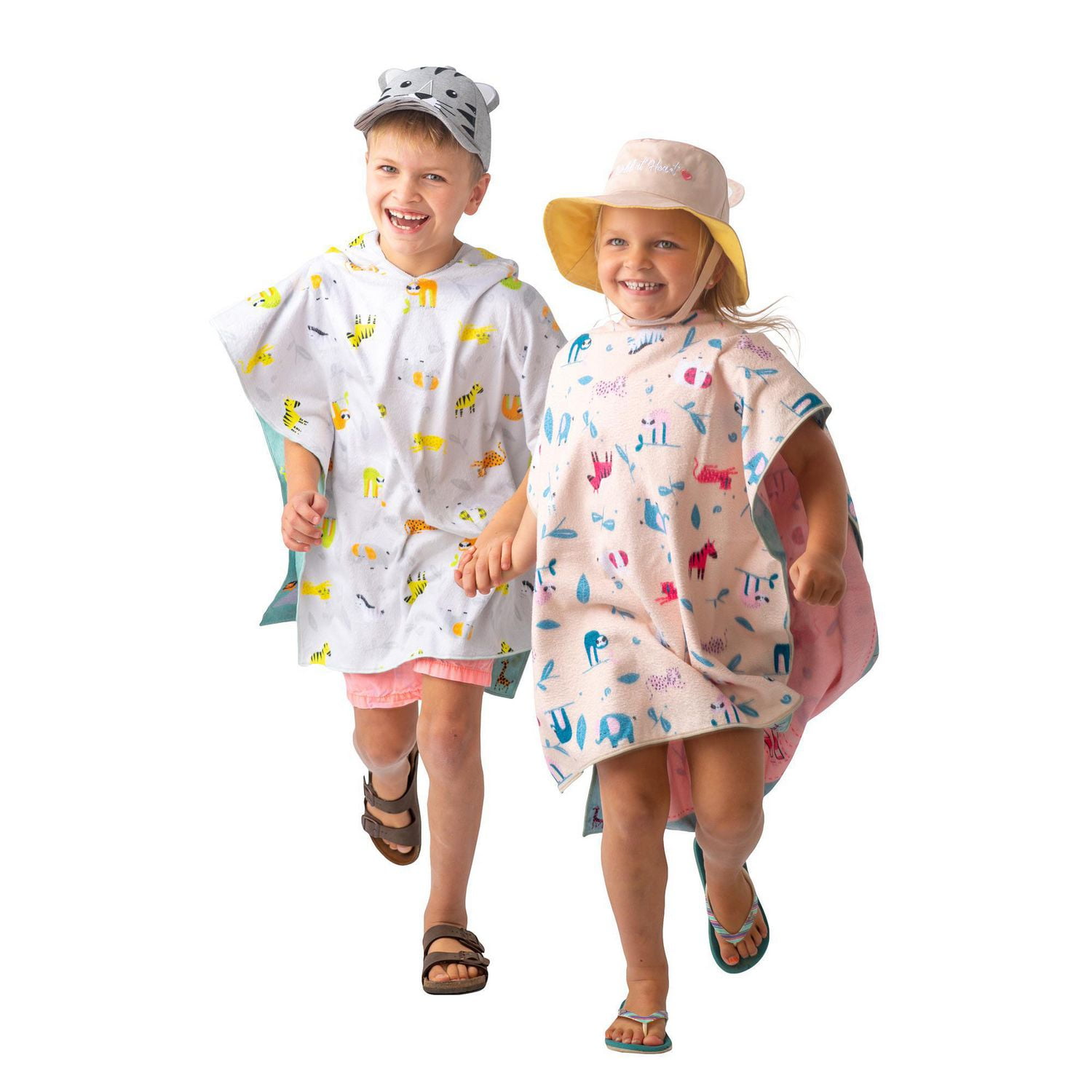 FlapJackKids - Reversible Baby, Kids & Toddler Sun Hat - Leopard & Zebra - UPF 50+